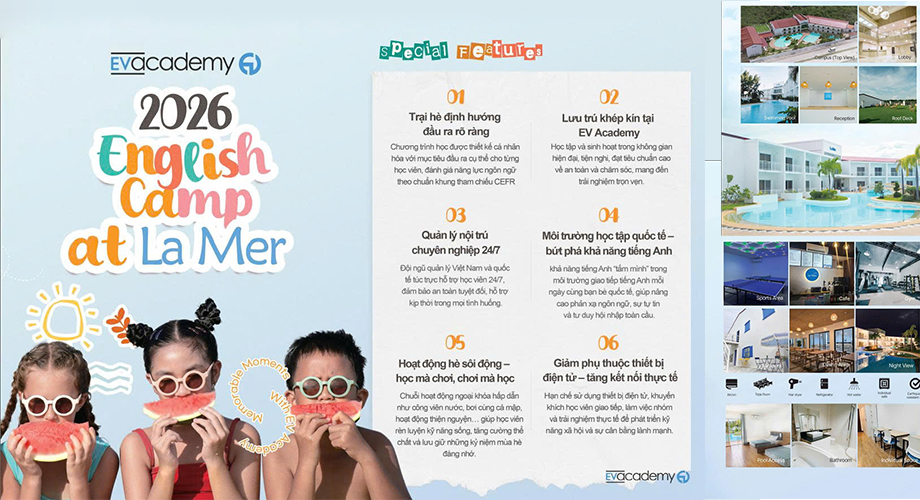 SUMMER CAMP 2026 - TRẠI HÈ TIẾNG ANH TẠI EV ACADEMY - PHILIPPINES